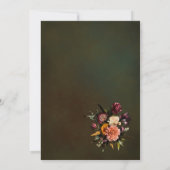 Invitation Tapisserie fleurs lumineuses aquarelle or mariage (Dos)