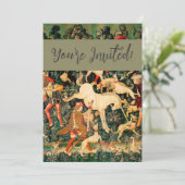 Invitation Tapisseries Unicorn Classique médiéval défend la c (Debout devant)