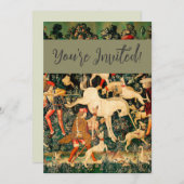 Invitation Tapisseries Unicorn Classique médiéval défend la c (Devant / Derrière)