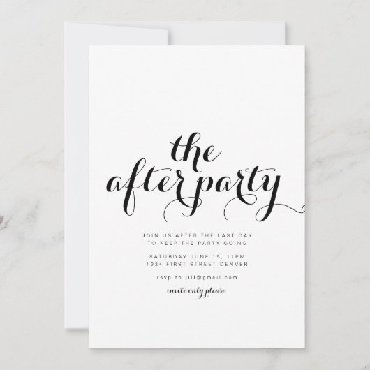 Invitation tardive du Mariage d'After Party (Devant)