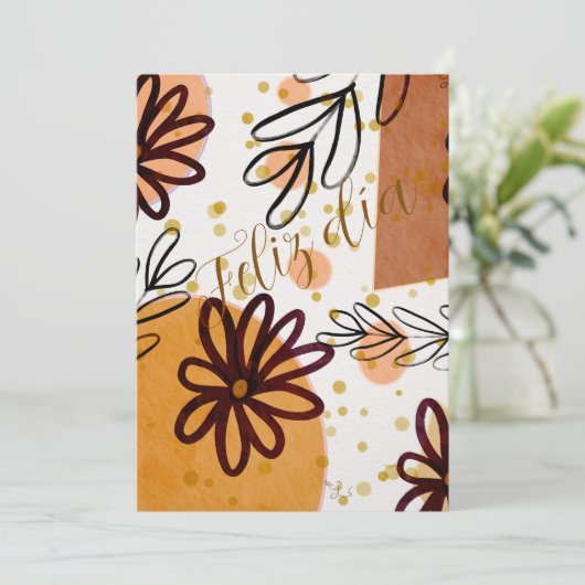 Invitation Tarjeta con flores  (Debout devant)