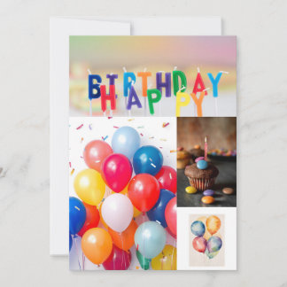 Invitation Tarjeta de cumpleaños dulce y divertida – Happy Bi