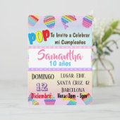 INVITATION TARJETA INVITACION CUMPLEAÑOS POP IT ANNIVERSAIRE (Debout devant)