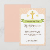 Invitation Tarjeta Primera Comunión. Niña. (Devant / Derrière)