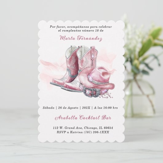 Invitation Tarjetas de Cumpleaños Personalizadas Para Adultes (Debout devant)