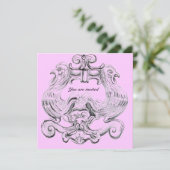 Invitation TAROT/ ANTIQUE FLORENTINE GROTESQUE rose Noir (Debout devant)