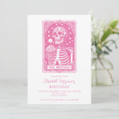 Invitation Tarot Drôle Anniversaire Rose (Debout devant)