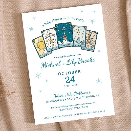 Invitation Tarot Fortune Teller Celestial Boy Baby Shower
