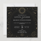 Invitation Tarot Gold Mariage élégant (Devant)