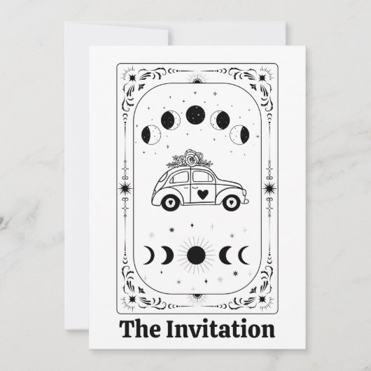 Invitation Tarot Mystic Fortune Astrological Zodiac Celestial (Devant)