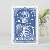 Invitation Tarot Skeleton Blue Birthday (Debout devant)