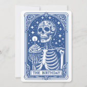 Invitation Tarot Skeleton Blue Birthday (Devant)
