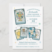 Invitation Tarot Wheel of Fortune Gender Reveal Baby Shower (Devant)