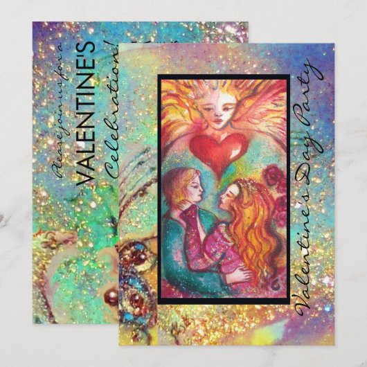 Invitation TAROTS DE L'OMBRE PERDUE, AMANTS Saint-Valentin (Devant / Derrière)