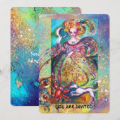 Invitation TAROTS DES OMBRES PERDUES / LA DAME DE LA LUNE, Pe (Devant / Derrière)