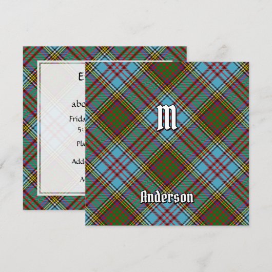 Invitation Tartan Clan Anderson (Devant / Derrière)