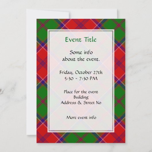 Invitation Tartan Clan Grant (Dos)
