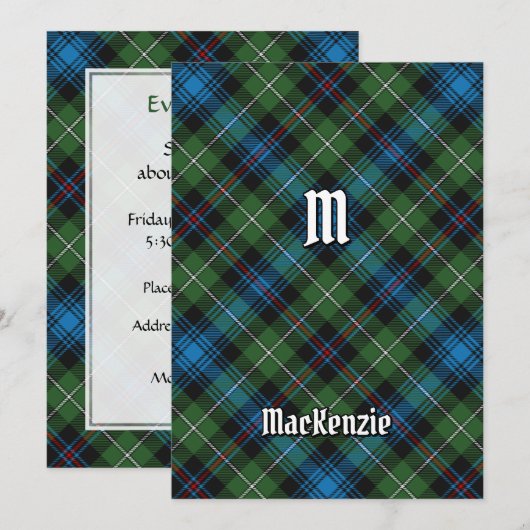 Invitation Tartan Clan MacKenzie (Devant / Derrière)