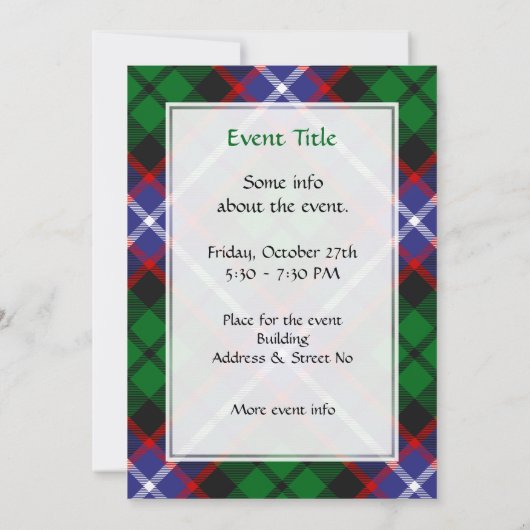 Invitation Tartan Clan Russell (Dos)