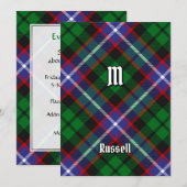 Invitation Tartan Clan Russell (Devant / Derrière)