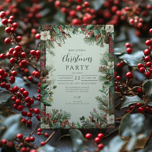Invitation Tartan de Noël des Fêtes