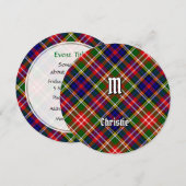 Invitation Tartan du clan Christie (Devant / Derrière)