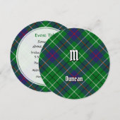 Invitation Tartan du clan Duncan (Devant / Derrière)