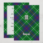 Invitation Tartan du clan Duncan (Devant / Derrière)
