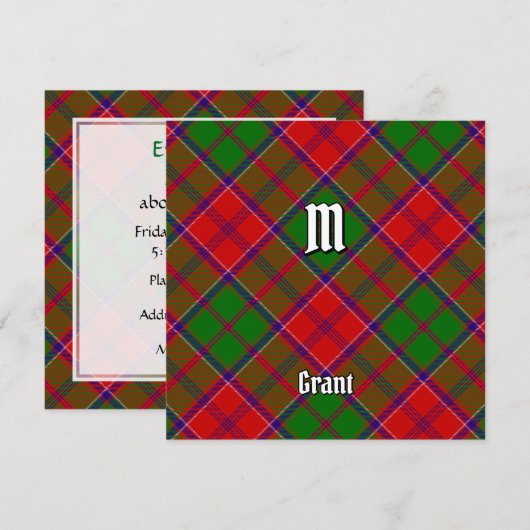 Invitation Tartan du clan Grant (Devant / Derrière)