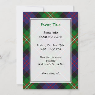 Invitation Tartan du clan MacDonell de Glengarry
