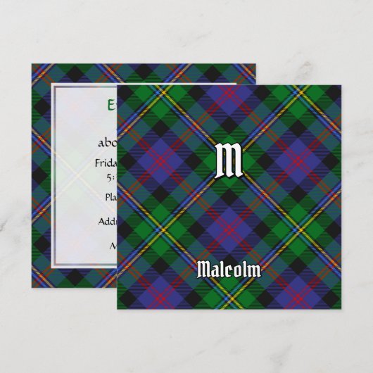Invitation Tartan du clan Malcolm (Devant / Derrière)
