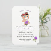 Invitation Tartan écossais |Baby shower de chardon à fleur (Debout devant)