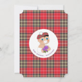 Invitation Tartan écossais |Baby shower de chardon à fleur (Dos)