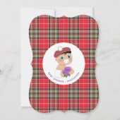 Invitation Tartan écossais |Baby shower de chardon à fleur (Dos)