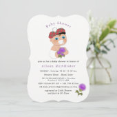 Invitation Tartan écossais |Baby shower de chardon à fleur (Debout devant)