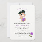 Invitation Tartan écossais Fleur de chardon Baby shower dans (Devant)