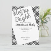 Invitation Tartan fêtes Noël Fête Joyeux Bright (Debout devant)
