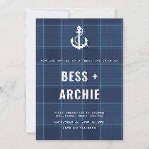 Invitation Tartan Marine