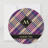 Invitation Tartan mauve, or et bleu (Devant)