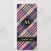 Invitation Tartan mauve, or et bleu (Devant)