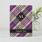 Invitation Tartan mauve, or et bleu (Debout devant)