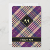 Invitation Tartan mauve, or et bleu (Devant)