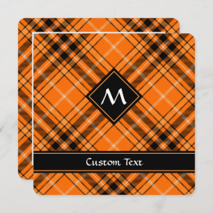 Invitation Tartan orange d'Halloween