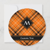 Invitation Tartan orange d'Halloween (Devant)