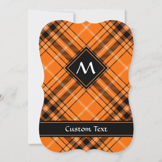 Invitation Tartan orange d'Halloween (Devant)