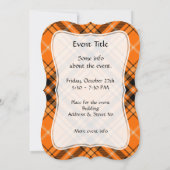 Invitation Tartan orange d'Halloween (Dos)