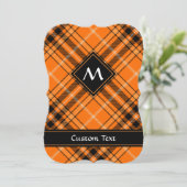 Invitation Tartan orange d'Halloween (Debout devant)