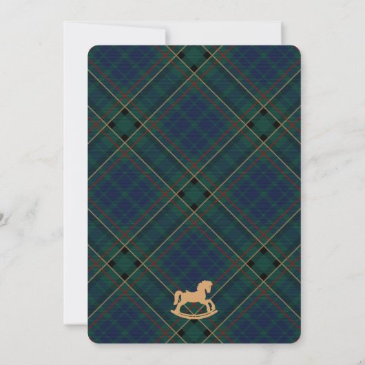 Invitation Tartan Plaid Classic Rocking Horse Baby Shower (Dos)