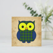Invitation Tartan Plaid Owl V7 Anniversaire (Debout devant)
