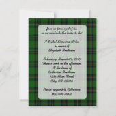 Invitation Tartan Plaid Teapot Fête des mariées (Dos)